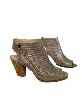 Paul Green Cayanne metallic leather peep toe bootie Sandal size 7